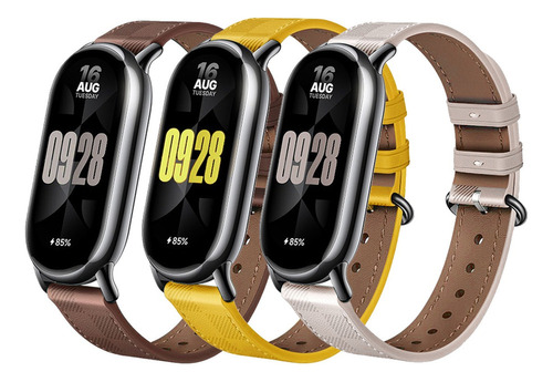 3 Correas Originales De Piel For Xiaomi Mi Band 8