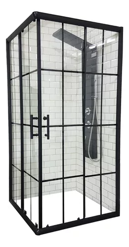 Gelco Sigma - Cabina de ducha 100x100 cm, R550, negro mate/cristal  transparente GS5510B