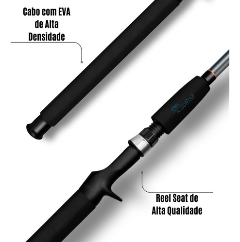 Vara Pesca V400 2,10m 40lb Carretilha Casting 80g Tamba Pira