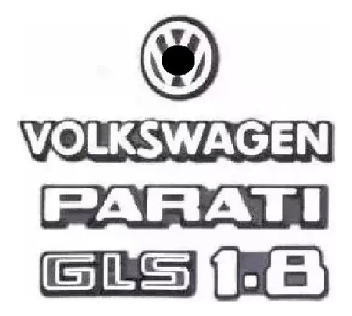 Kit Emblemas Volkswagen Parati Gls 1.8 - 1983 Até 1990