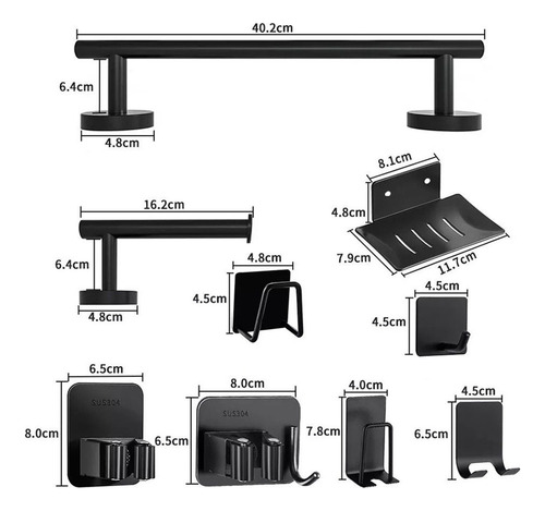J Juego De Accesorios For Baño Toallero 304 Inoxidable 14