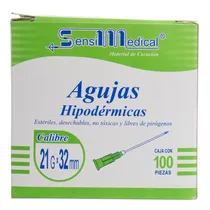 Comprar Aguja HiPodérmica 21g X 32mm - 100 Piezas - Sensimedical