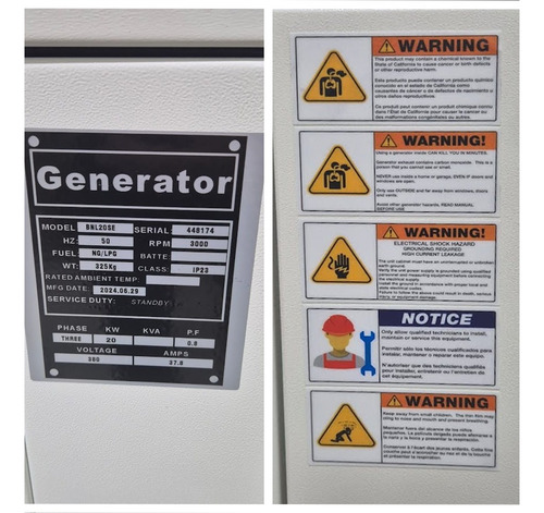 Generador Eléctrico Industrial 20kva Gas Natural Wifi Ats