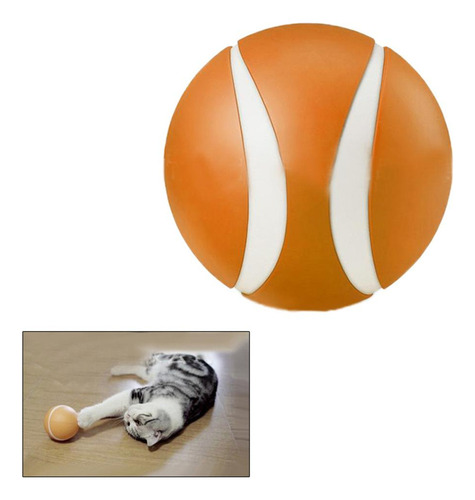 Para Bola Rodante Automática Perro Gato Naranja 9cm