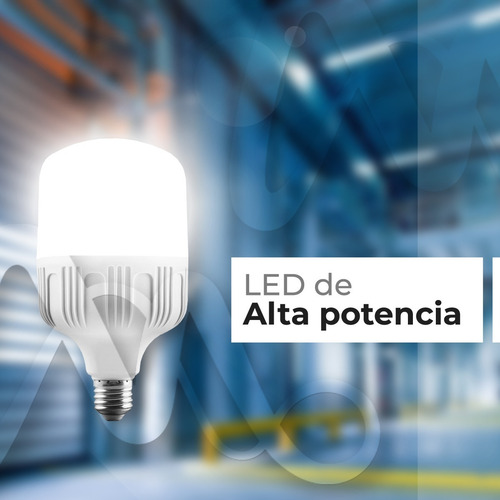 Imagen 3 de 8 de Lampara Led Alta Potencia 50w E27 Luz Fria Galponera Oferta