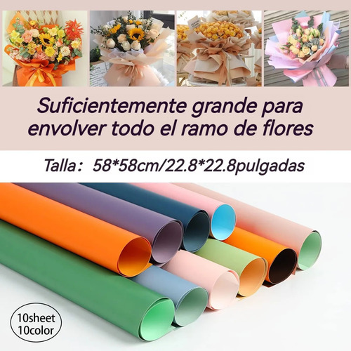 100 Hojas De Papel Coreano, Celofán, Ramas Florales, 10 Colo