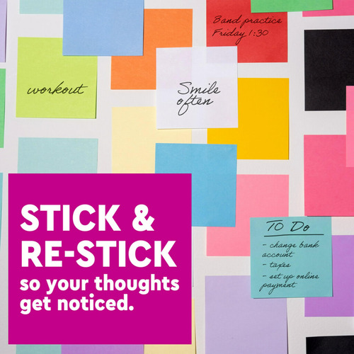 Sticky Notes Post-it Super Sticky 3x3in 5 Pads Purple Iris