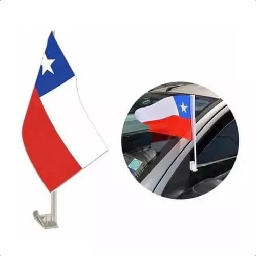 Bandera Chile Autos 30x45cm Fiestas Patria Chilena Fiesta 