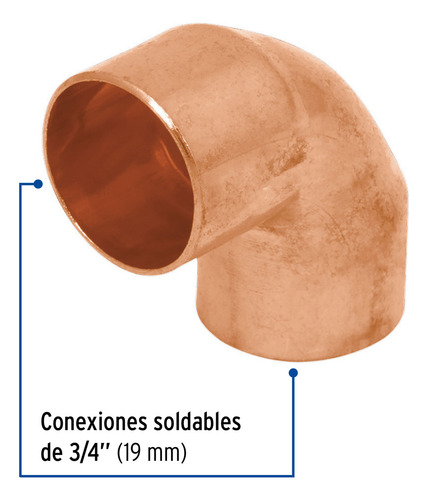 Codo 90° Cobre 3/4' 49715