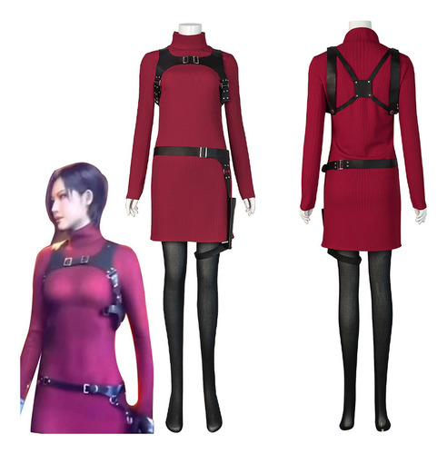 Traje De Resident Evil 4 De Ada Wong Cos De Spot, Mono Rojo,