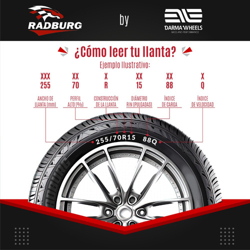 Kit 4 Llantas 165/70r14 81t Radburg Technic Nova Auto