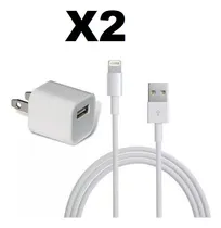 Comprar 2 Cargadores De iPhone 5w Cable Usb Lightning + Taco Pared