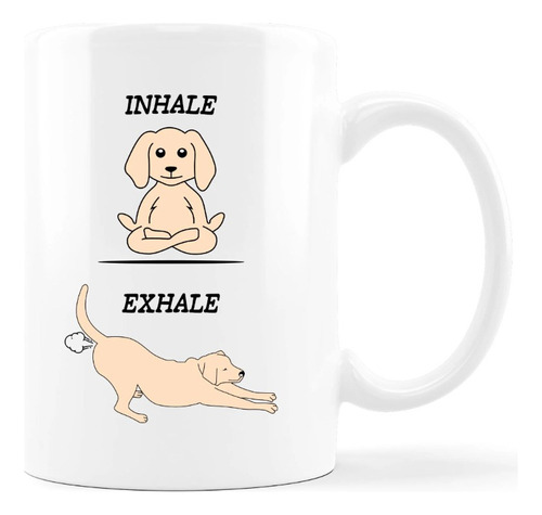 Mug Personalizado  Perro Labrador Inhale-exhale