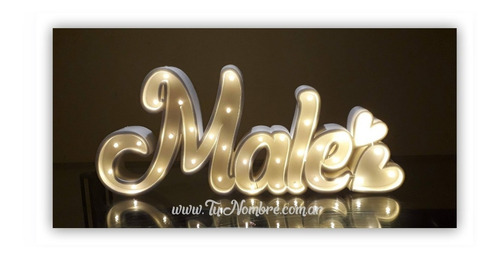 Imagen 3 de 10 de Nombres Iluminados 4 Letras 20 Cm Polyfan Tunombreimporta