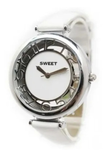 Reloj Sweet 7360 Acero  Mujer Malla Cuero Garantía Oficial