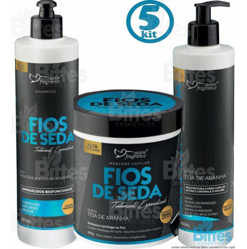 5 Kit Fios De Seda Suave Fragrance Restauração Atacado