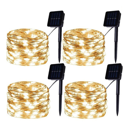 Decoración Navideña 30m 4pcs Luces De Cadena Solar (120 M)