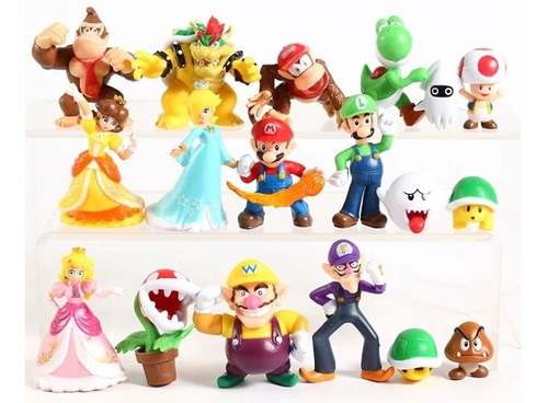 Set A De 18 Figuras Mario Bros Pvc No Articuladas (2-7 Cm)