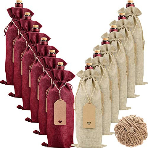 Bolsas De Arpillera Vino Bolsas De Regalo Vino, 12 Bols...