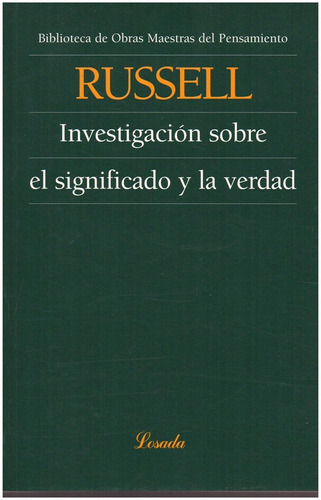 Imagen 1 de 3 de Investigacion Sobre El Signif. (o.m.p.) *33* - Russell - Lo