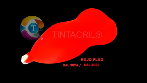 Imagen 9 de 10 de Pintura Fluorescente Neon Bicapa X 1/4 Lt. Rojo