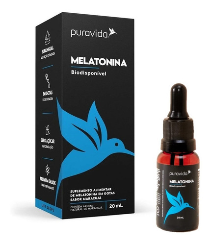 Melatonina Biodisponível Suplemento Maracujá 20ml Puravida