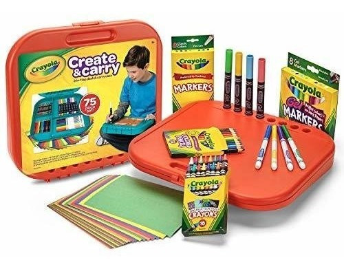 Crayola Create N Carry 75pc Art Kit Art Gift Para Niños De 5