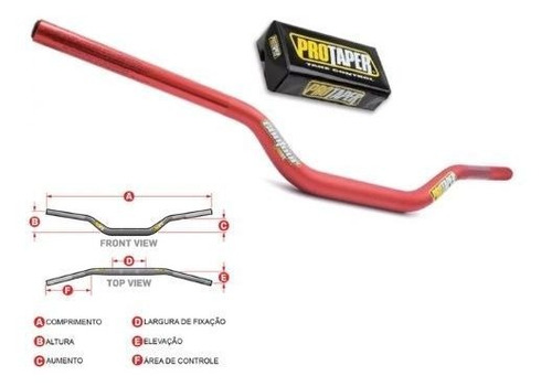 Guidão Protaper Contour 28mm Médio/baixo Sx Race Vermelho