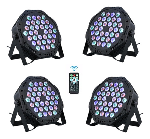 4 Pack Cañón Led 36x1 Luces Audio Rítmico Multicolor Fiestas