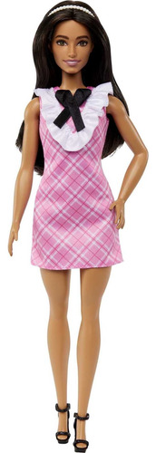 Muñeca Barbie Fashionistas #209 Con Cabello Negro Y Vestido