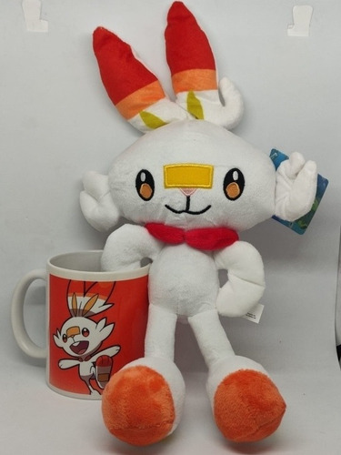 Imagen 2 de 3 de Peluche Pokemon Scorbunny Más Taza Envío Gratis