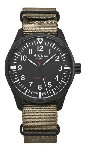 Reloj Alpina Startimer Pilot Al-235b4fbs6 Canvas Caqui