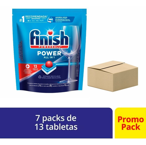 Combo Tabletas Lavavajillas Automatico Doypack Finish 13u X7