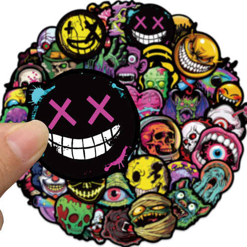 10/25/50 Unidades De Adesivos Horror Skull Grimace Graffiti