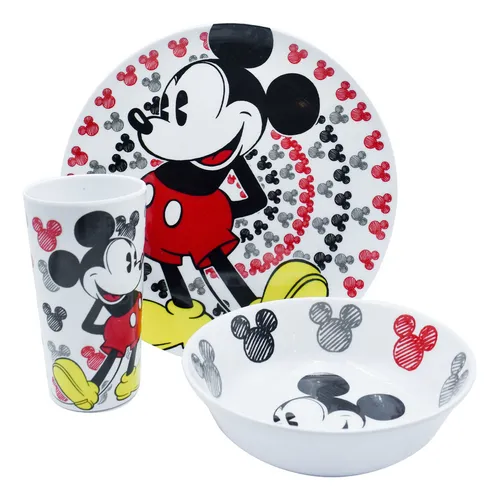 Para chicos y grandes 🥳 Vajilla de bambú de Mickey Mouse