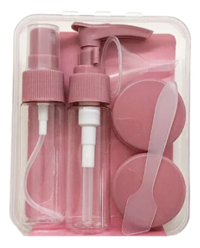 Kit de botellas de viaje para crema cosmética, fácil de transportar, color rosa