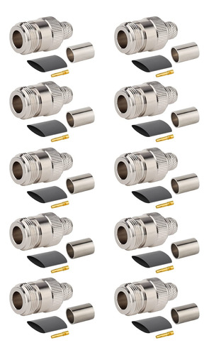 Xrds-rf - Paquete De 10 Conectores De Conector Hembra N Para