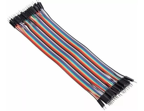 Imagen 1 de 4 de Pack 40 Cables Macho Macho 30cm Dupont