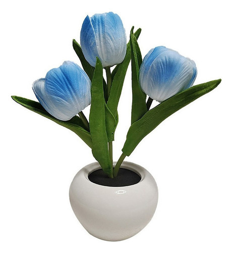 Tulip Flower Light Lámpara De Maceta De Tulipán De Simulació Color De La Estructura Blue Tulip