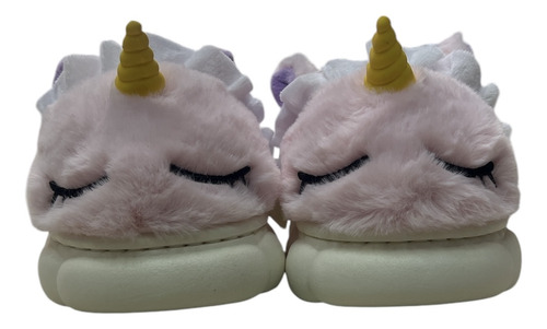 Pantufla Unicornio De Felpa Para Niñas Antideslizante Lila