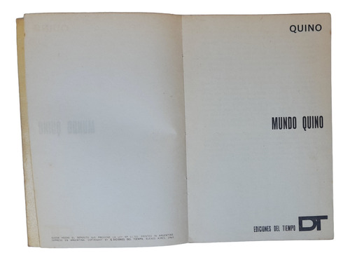 Mundo Quino Primera Edicion ! 1963 Ediciones Del Tiempo (Usado)