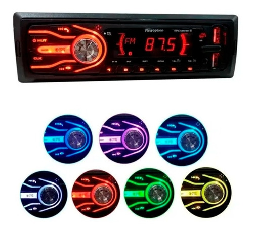 Rádio Automotivo Mp3 Bluetooth 2x Usb Sd Bt 100w 7 Cores