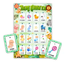 Comprar Lotería Baby Shower Niño Safari 80 Tablas Imprimibles Juegos