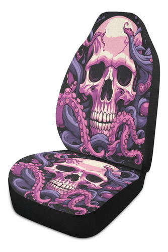 Funda Asiento Delantero Automovil Cabeza Pulpo Calavera Para