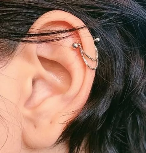 PIERCING HELIX OU SEGUNDO FURO EM PRATA 925 - 1 PAR