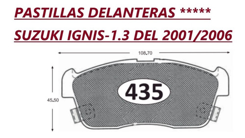 Pastillas Delanteras Suzuki Alto K10-1.0--2012