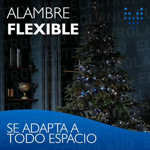 Imagen 6 de 10 de Pack X 10 Guirnalda Luces Alambre 30 Led 3 Metros Luz Azul