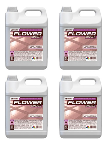 Limpiador Desodorante Flower Pino Concentrado 5 Litros X4uni