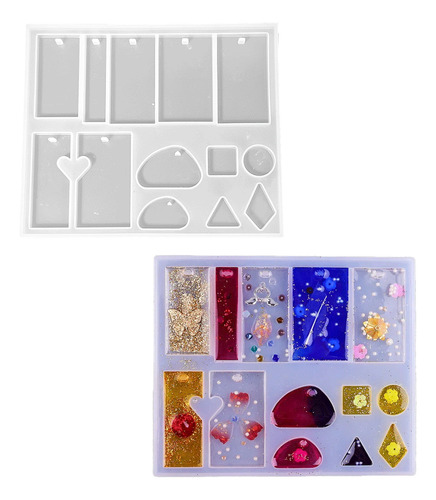 Molde De Silicone P/ Artesanato Bijuteria Em Resina Epóxi Cor Branco