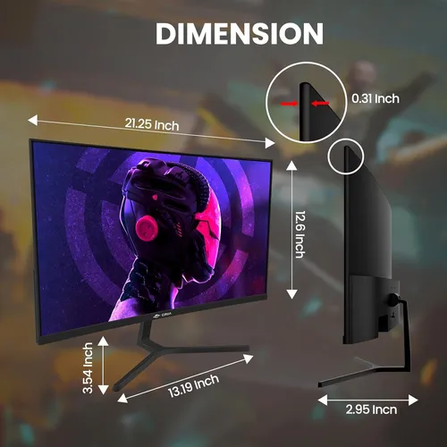 CRUA Monitor curvo gaming de 24 pulgadas 144 hz/180 Hz Negro
